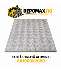 Tabla aluminiu striata 6mm , 1000x2000mm (5754)